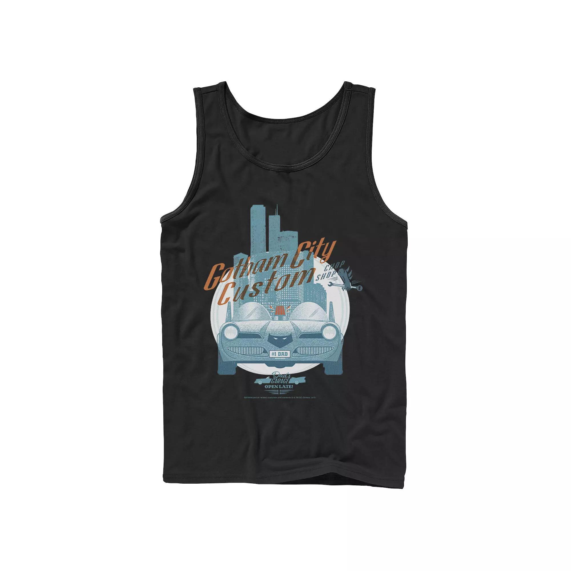 Men's DC Comics Gotham City Customs Shop Poster Tank Top,  Product Image