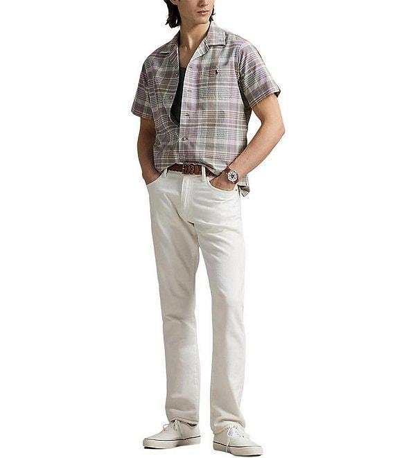 Polo Ralph Lauren Classic Fit Plaid Oxford Short Sleeve Woven Camp Shirt Product Image