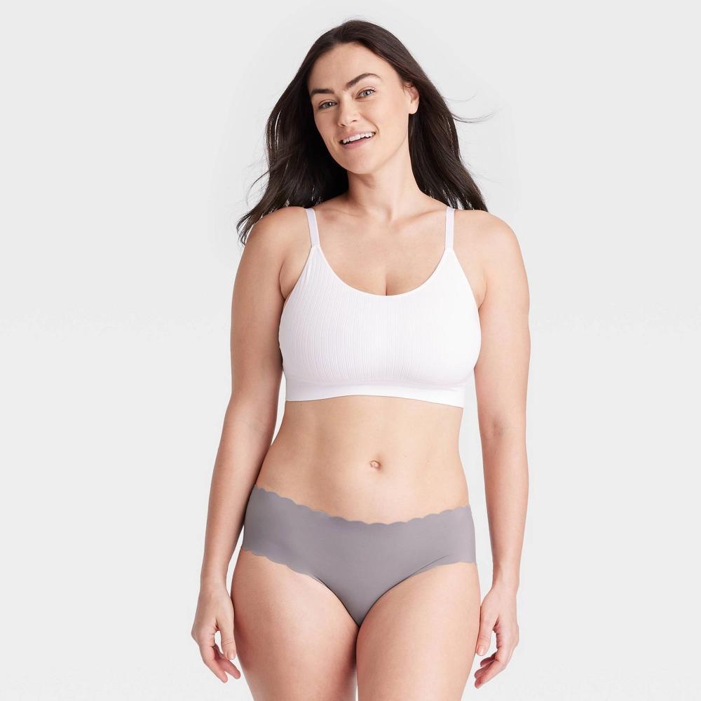 Women's Invisible Edge Cheeky Underwear with Scallop Edge - Auden™ Gray XS Product Image