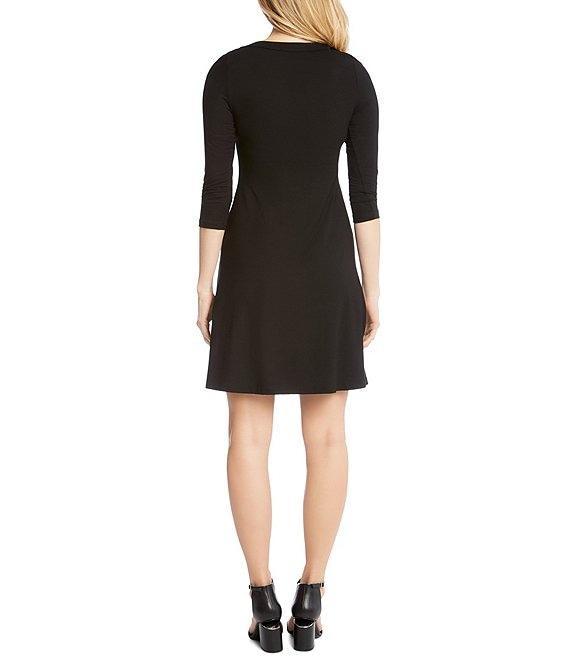 Karen Kane Scoop Neck 3/4 Sleeve Fit and Flare Knit Dress Product Image