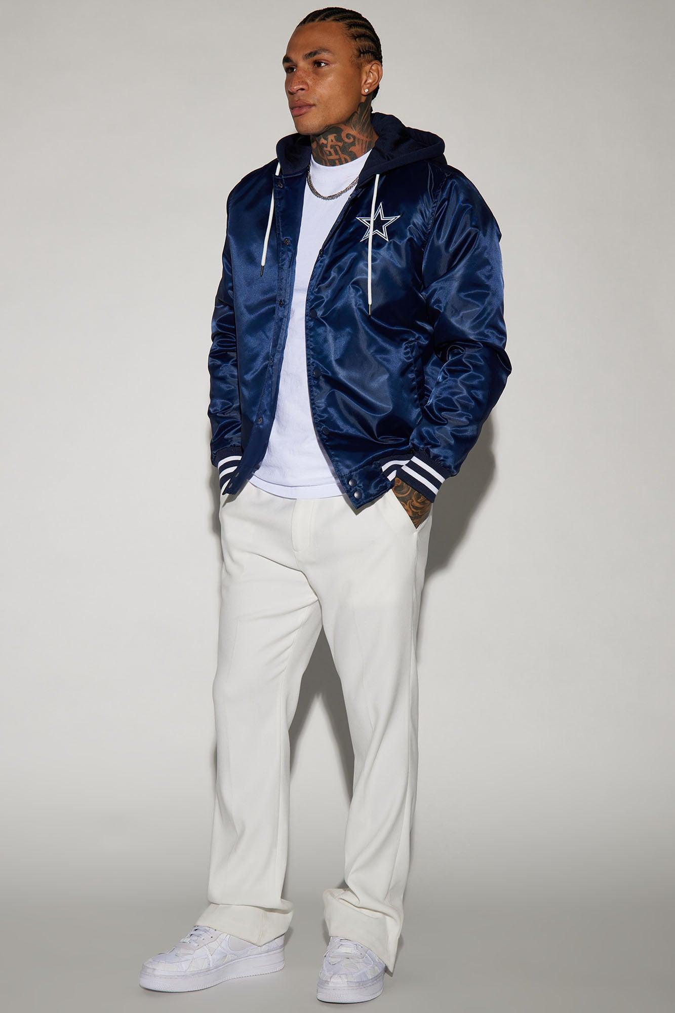 Cowboys Hooded Bomber Jacket - Navy Product Image