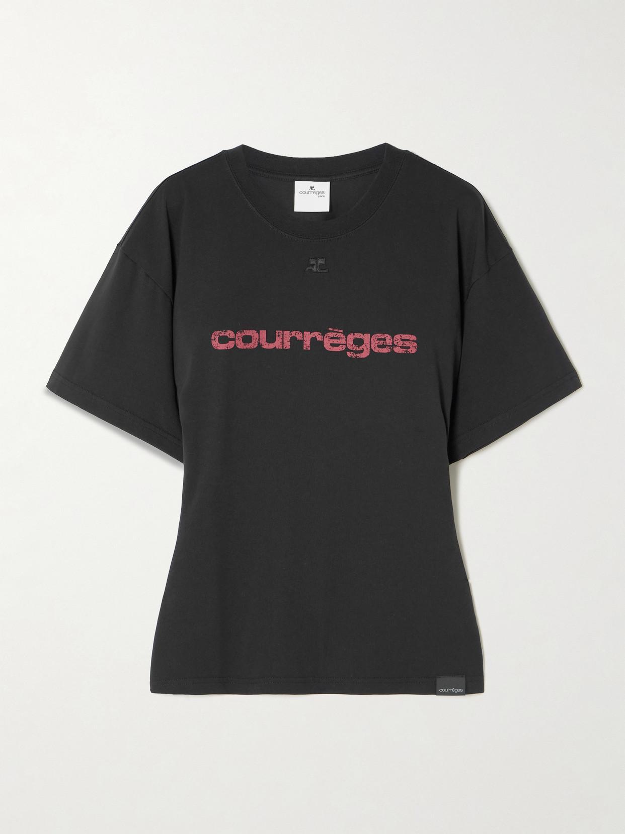 COURRÈGES Waisted Print T-shirt In Gray Product Image