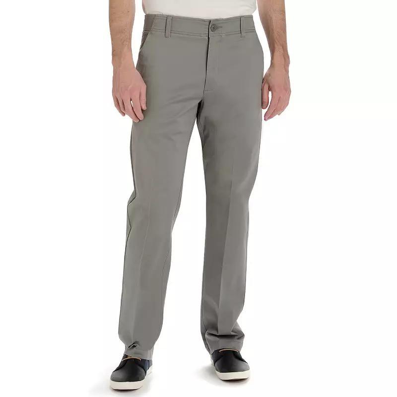 Men's Lee® Extreme Motion Straight Fit Flat Front Pants, Size: 36X30, Grey Product Image