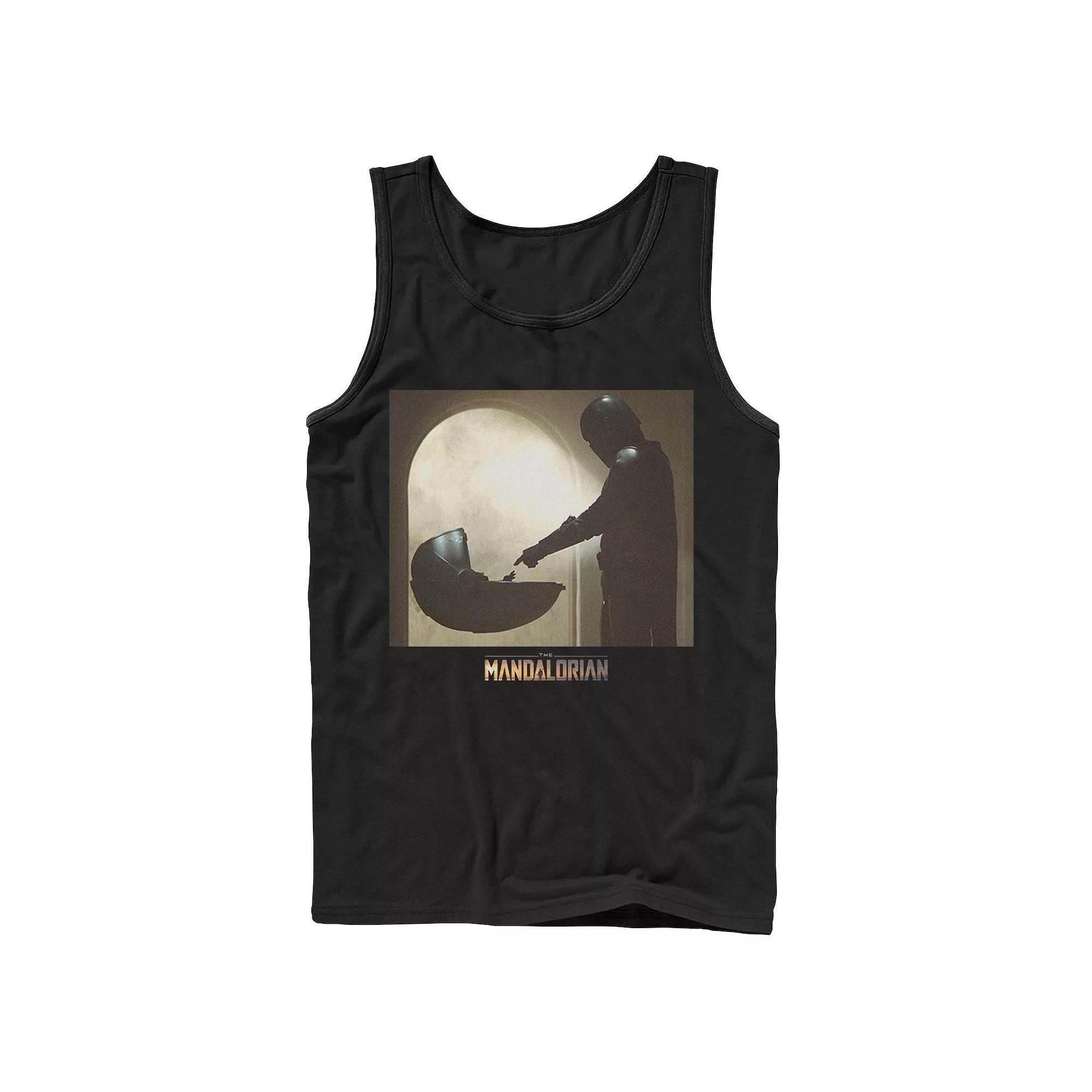 Men's Star Wars The Mandalorian The Child Scene Logo Tank Top, Size: Large, Black Product Image