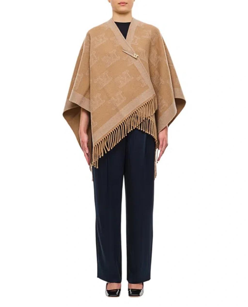 Frine Logo Cape In Beige Product Image