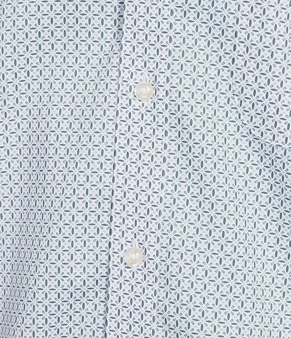 Gold Label Roundtree & Yorke Non-Iron Short Sleeve Grid Geo Print Sport Shirt Product Image