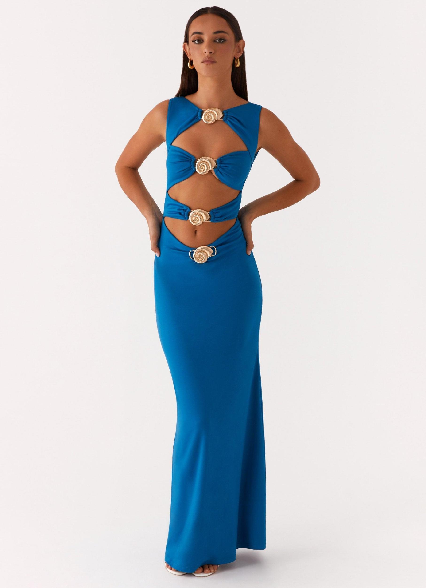 Lagoon Cut Out Maxi Dress - Royal Blue Product Image