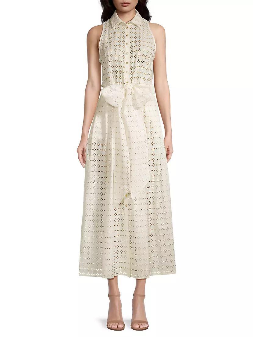 Pictural Eyelet Sleeveless Dress Product Image