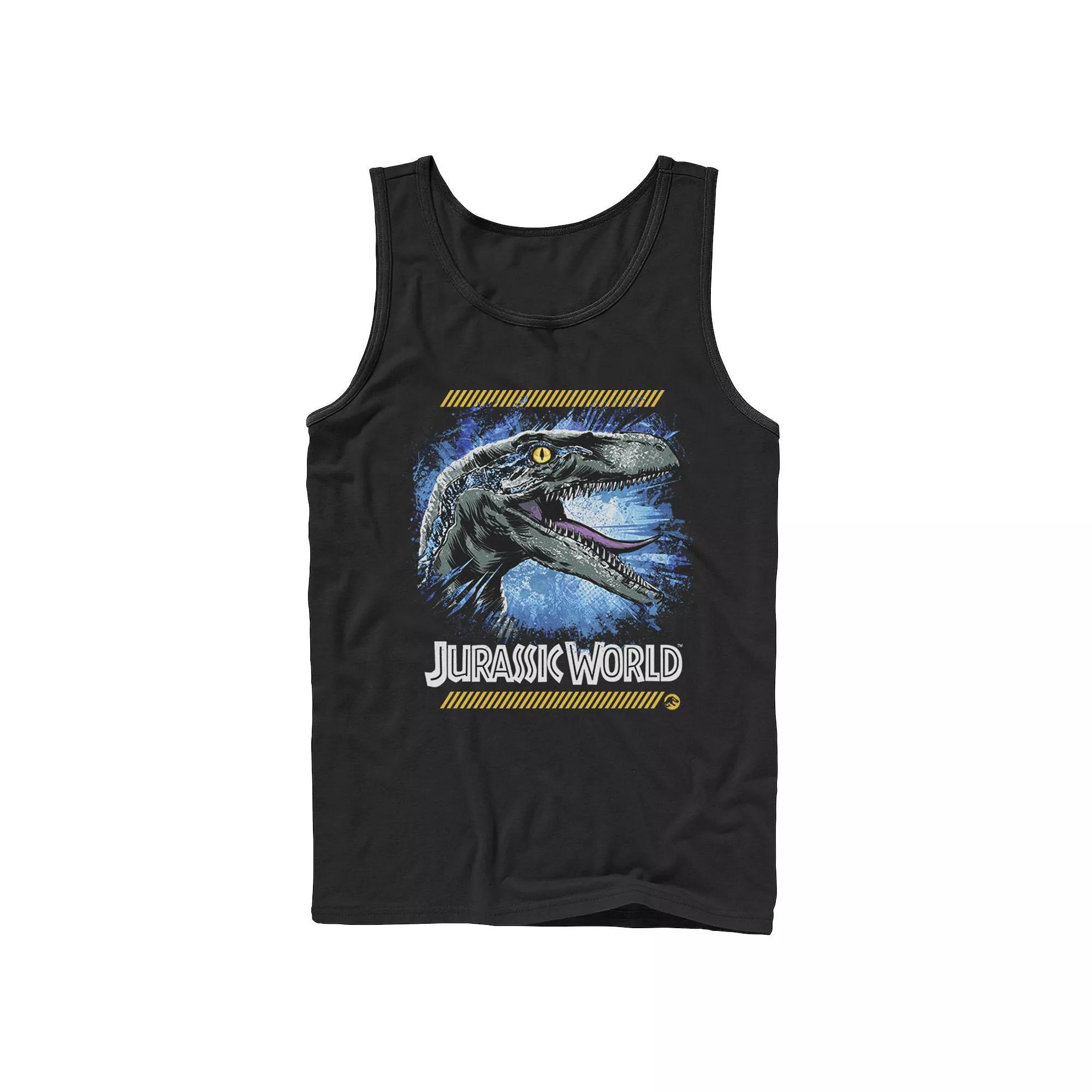 Men's Jurassic Park Blue Head Shot Logo Tank Top,  Product Image