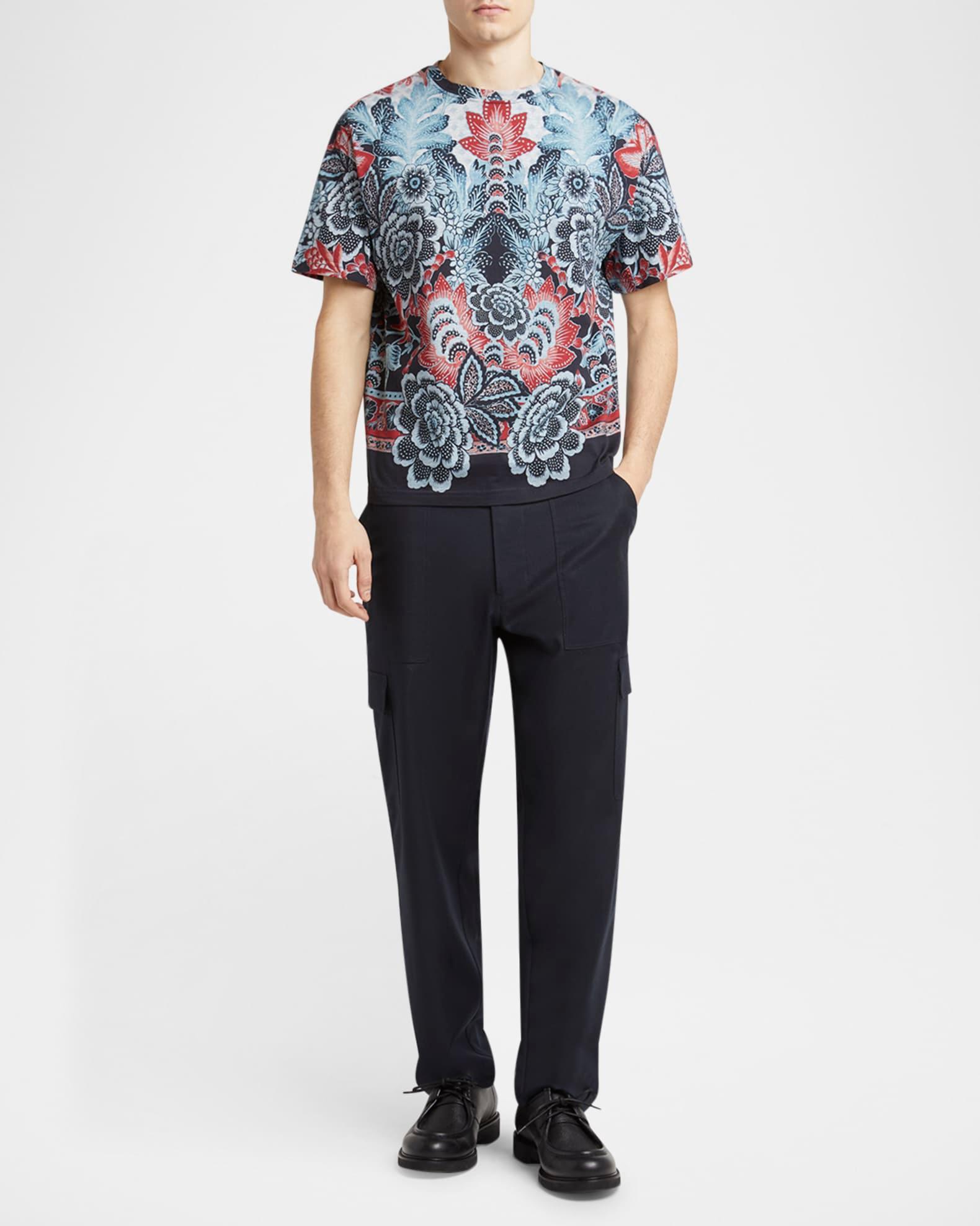 Men's Abstract Floral Crewneck T-Shirt Product Image