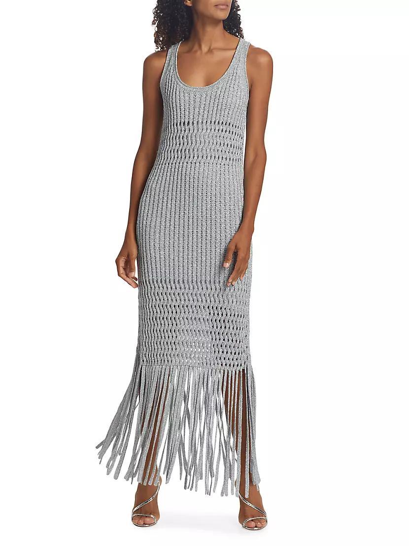 Jocelyn Open-Stitch Fringe Maxi Dress Product Image