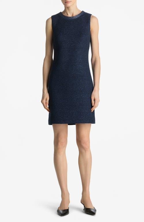 ST JOHN Sleeveless Lurex Tweed Dress In Royal Blue/lurex Multi Product Image