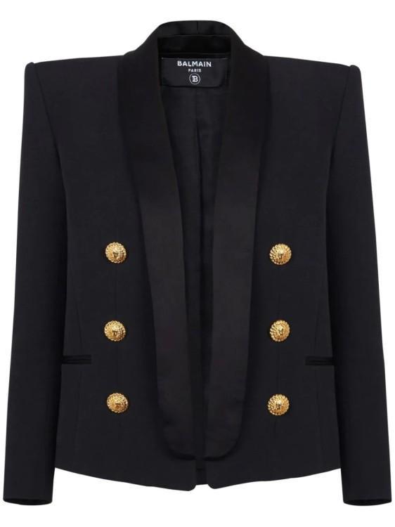 BALMAIN Button-fastening Double-breasted Jacket In Black Product Image