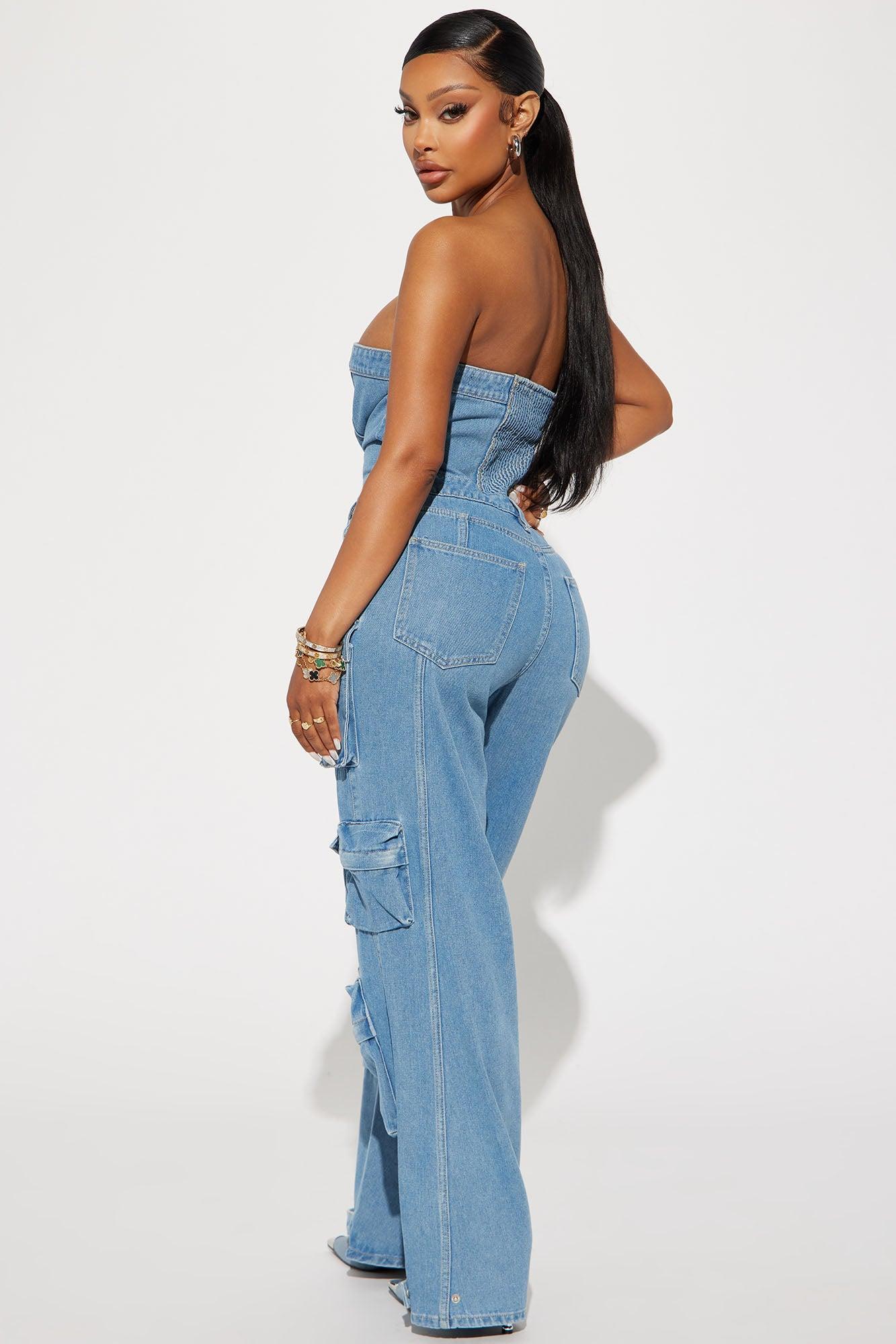 Dixie Denim Jumpsuit - Denim Product Image