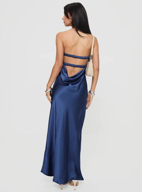 Faviola Strapless Maxi Dress Blue Product Image