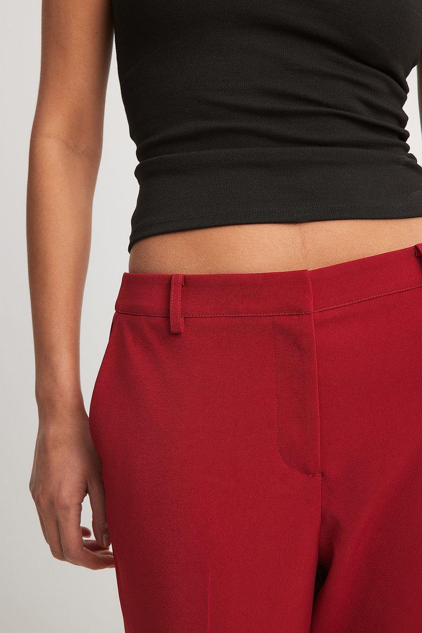 Straight Low Waist Suit Pants Product Image