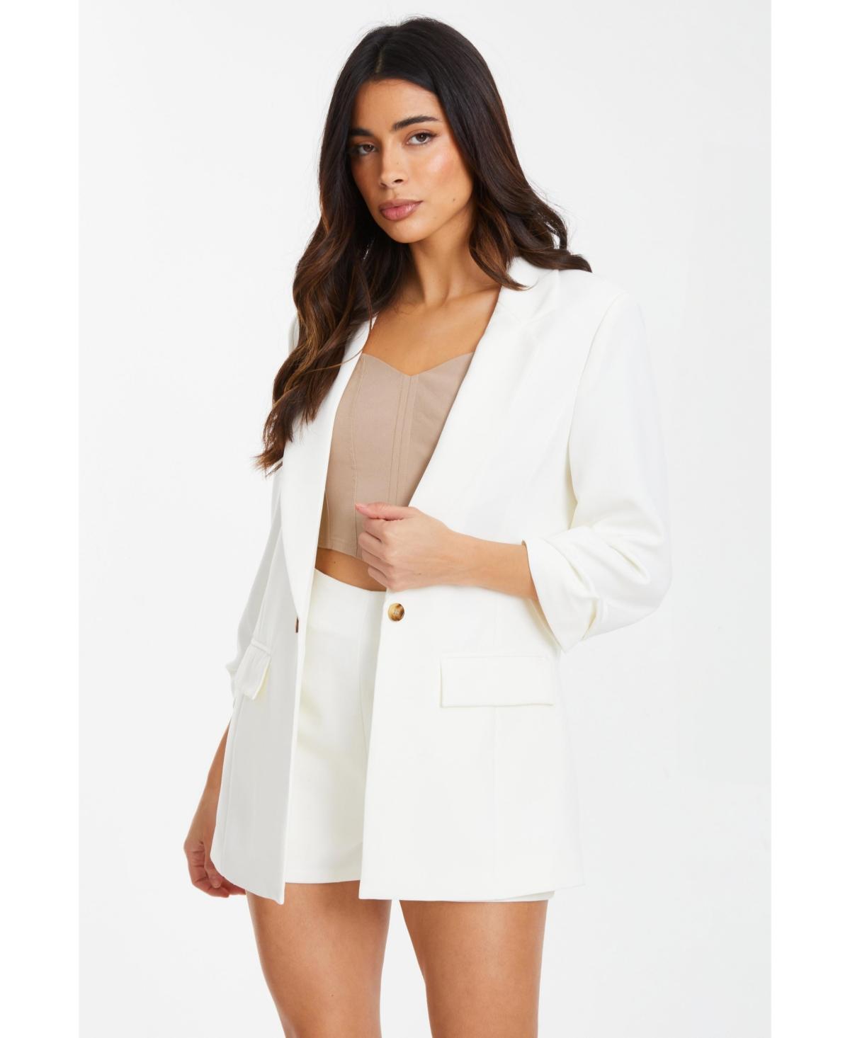 Quiz Womens Ruched Sleeve Tailored Blazer Product Image