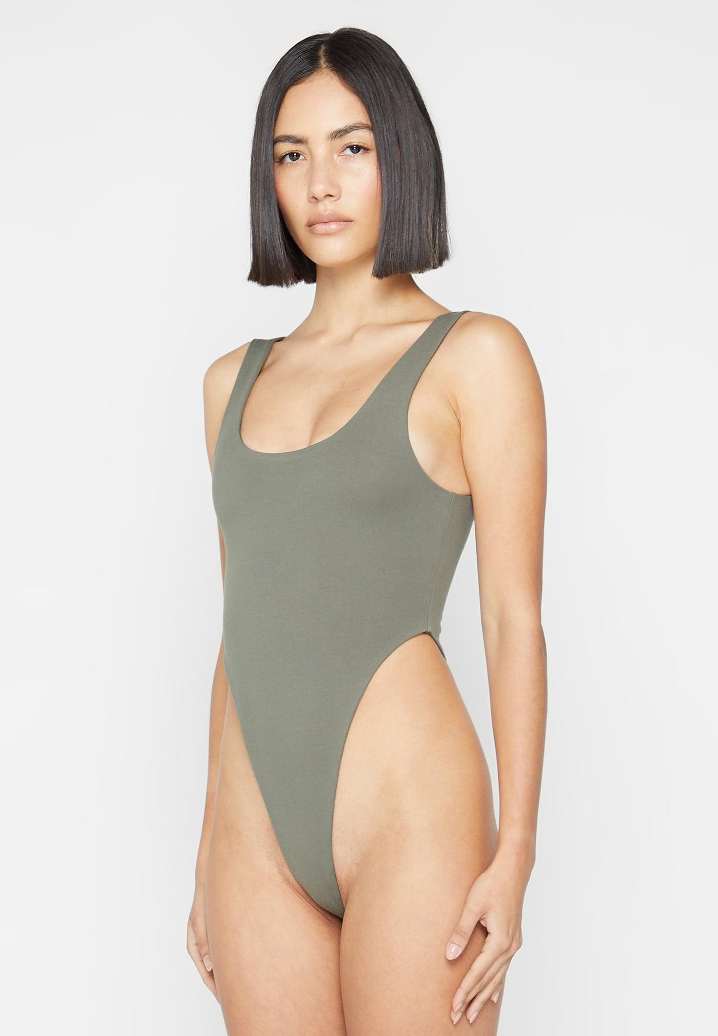 Éternelle High Leg Bodysuit - Khaki Female Product Image