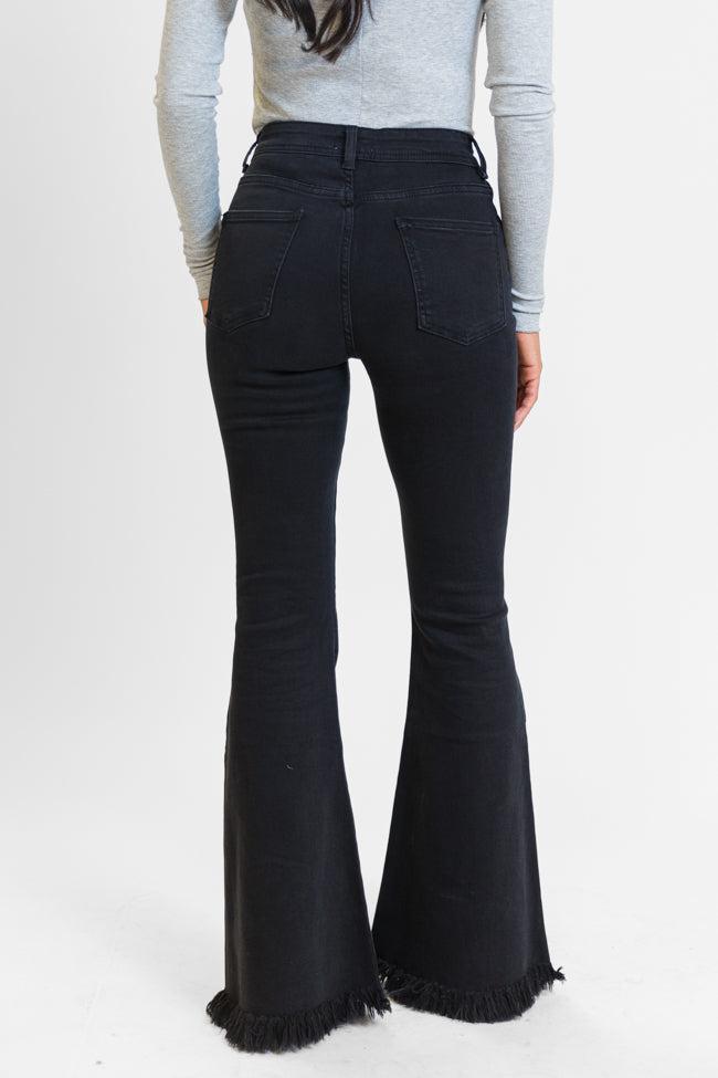 Maren Black Wash Stretchy Flare Jeans Product Image