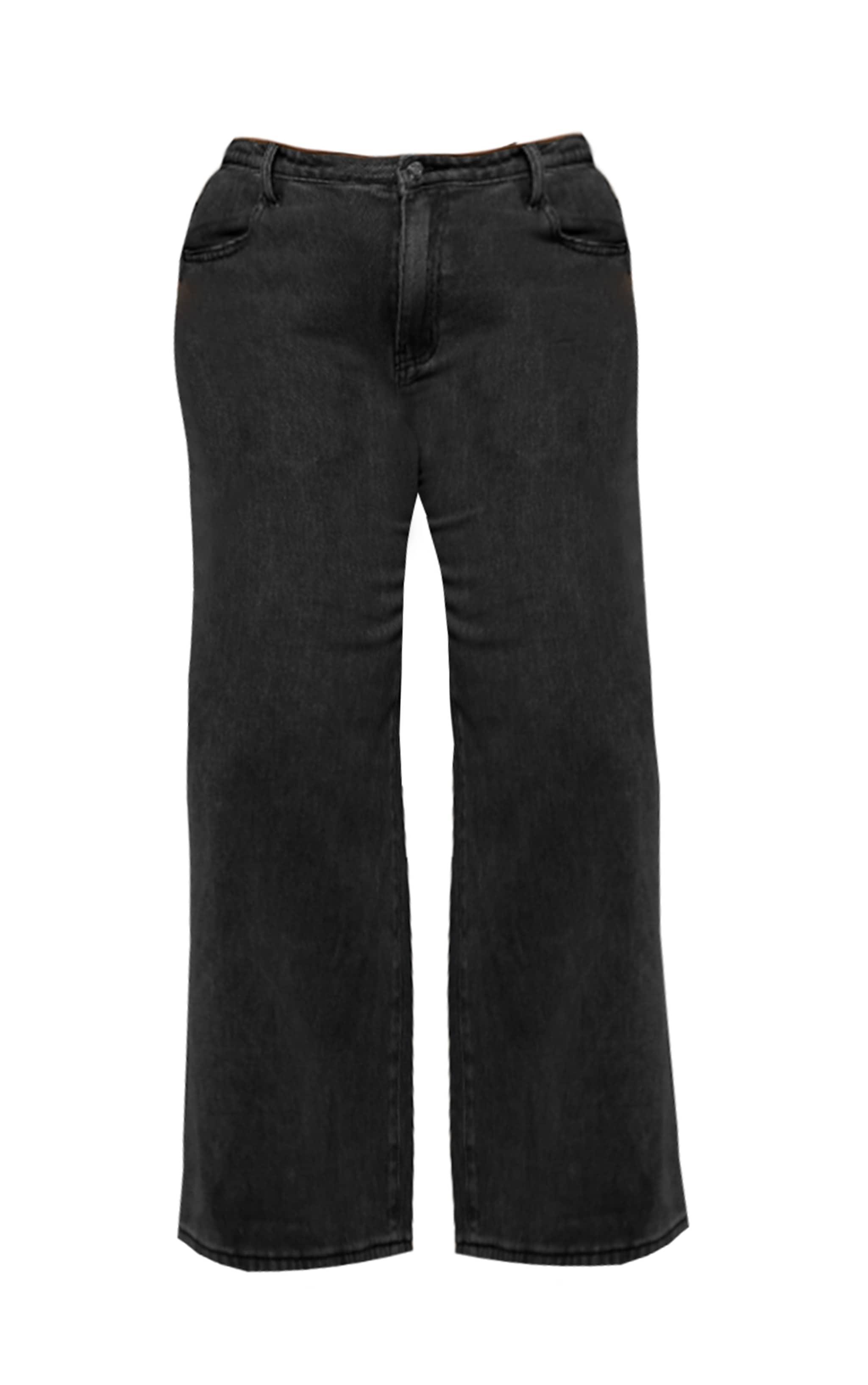 Plus Washed Black Low Rise Washed Boyfriend Jeans Product Image