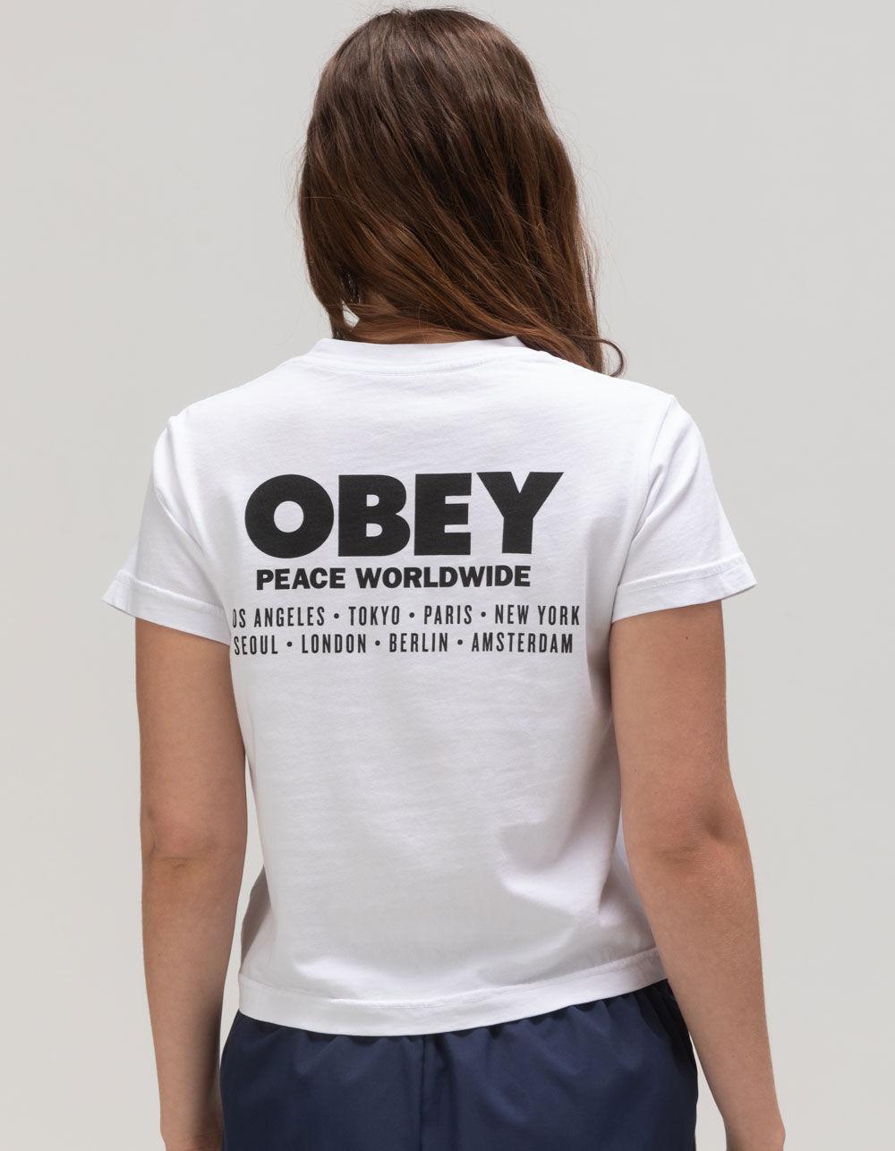 OBEY Peace Worldwide Womens Tee - WHITE Product Image