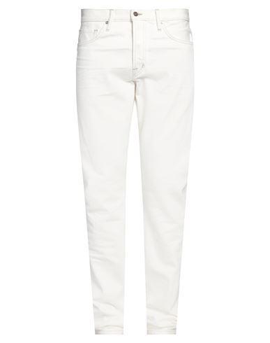 TOM FORD Man Jeans Off White Size 34 Cotton, Polyurethane, Calfskin Product Image