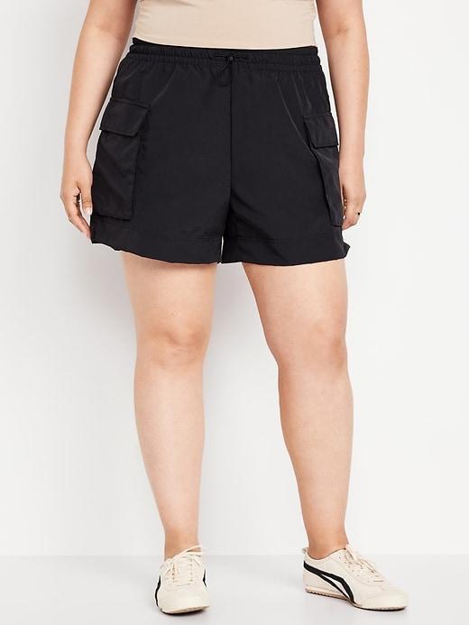 High-Waisted Cargo Utility Shorts -- 5-inch inseam Product Image