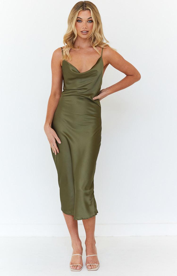 Schiffer Slip Midi Dress Khaki Product Image