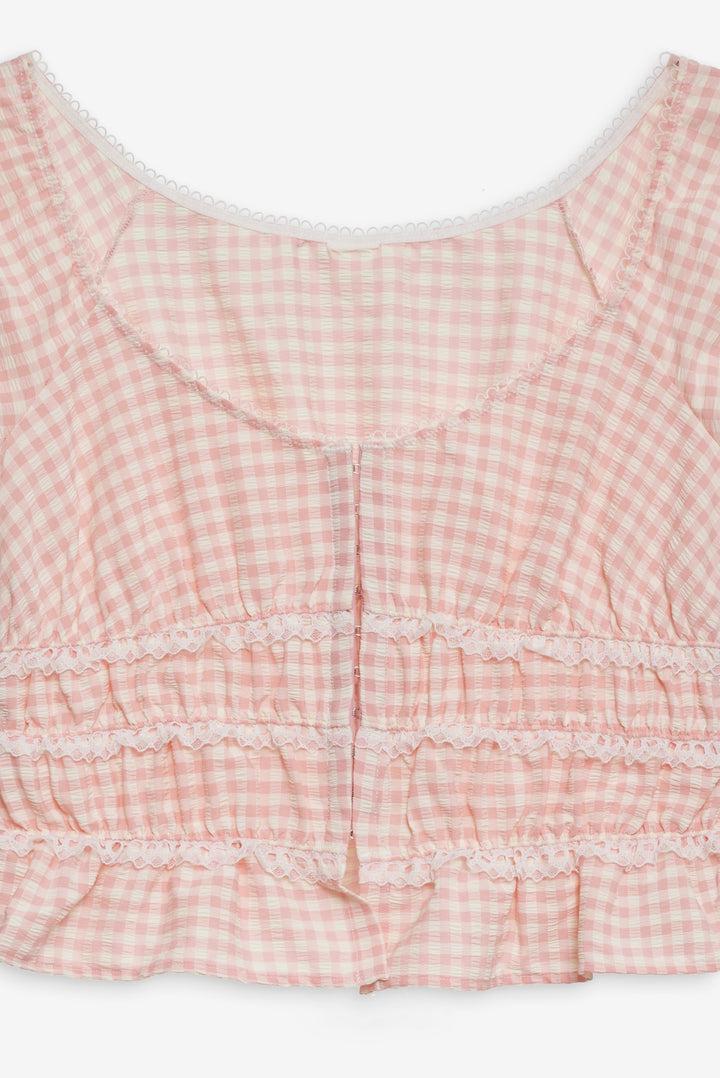 Petal Gingham Top — Pink Product Image