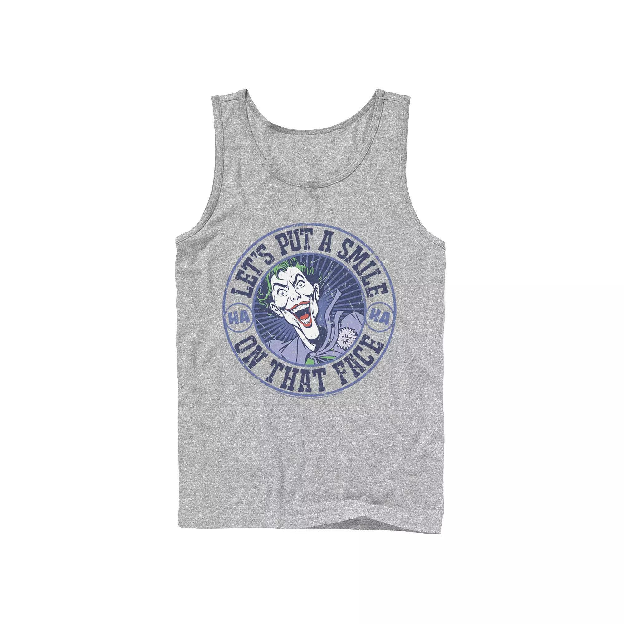 Men's DC Comics The Joker Let's Put A Smile On That Face Tank Top,  Product Image