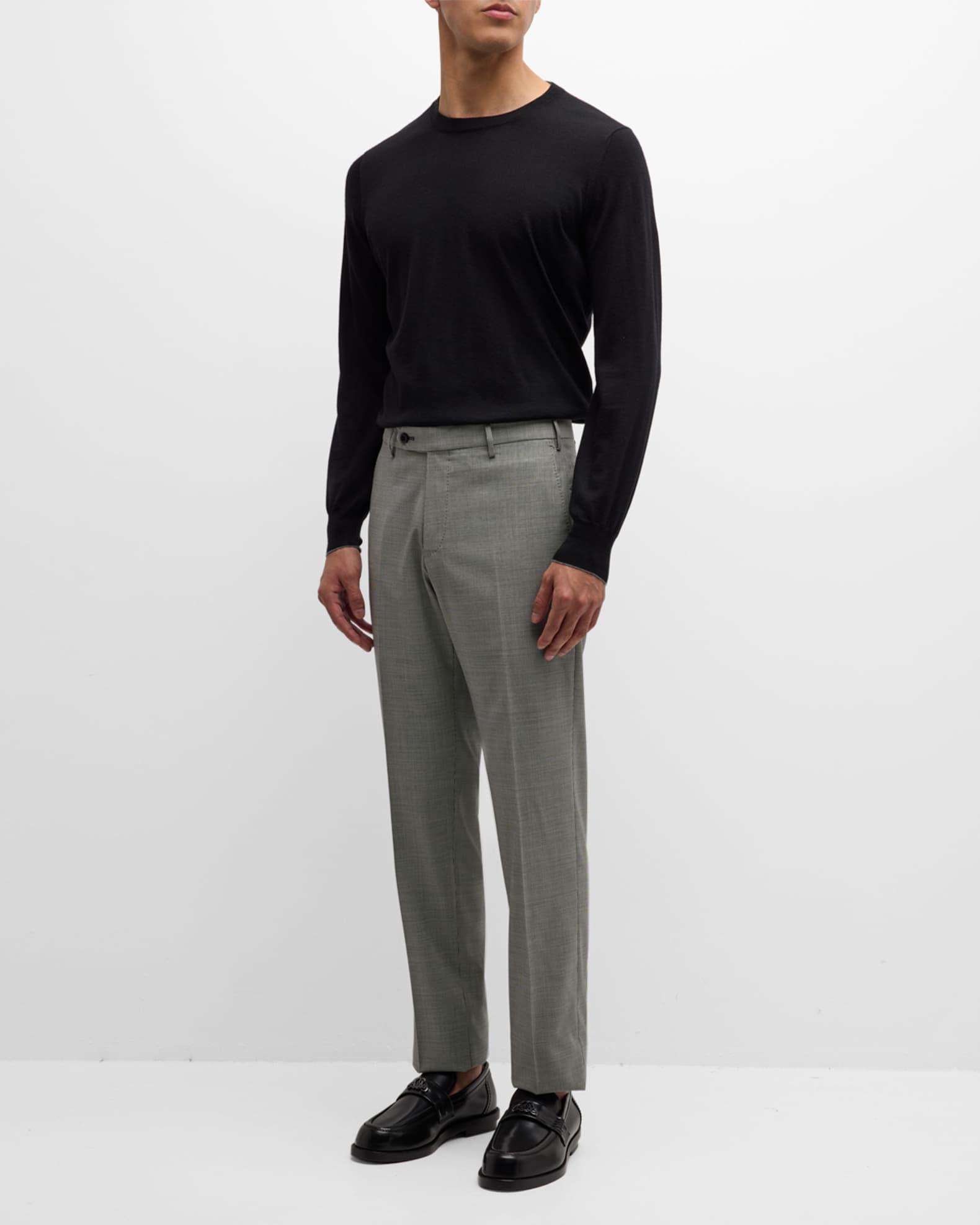Men's Devon Wool Serge Houndstooth Trousers Product Image