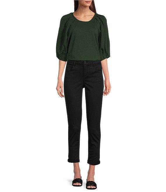 Gibson & Latimer Perfect Fit Twill Mid Rise Roll-Cuff Skinny Jeans Product Image