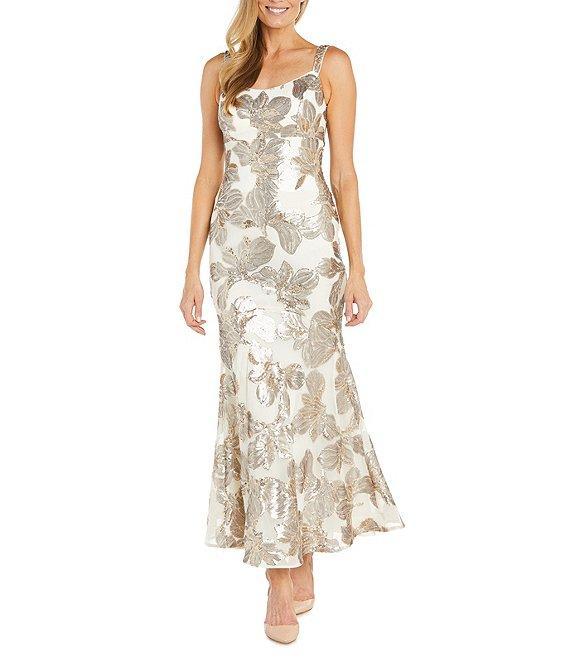 R & M Richards Embroidered Sequin Sweetheart Neck Sleeveless Mermaid Gown Product Image