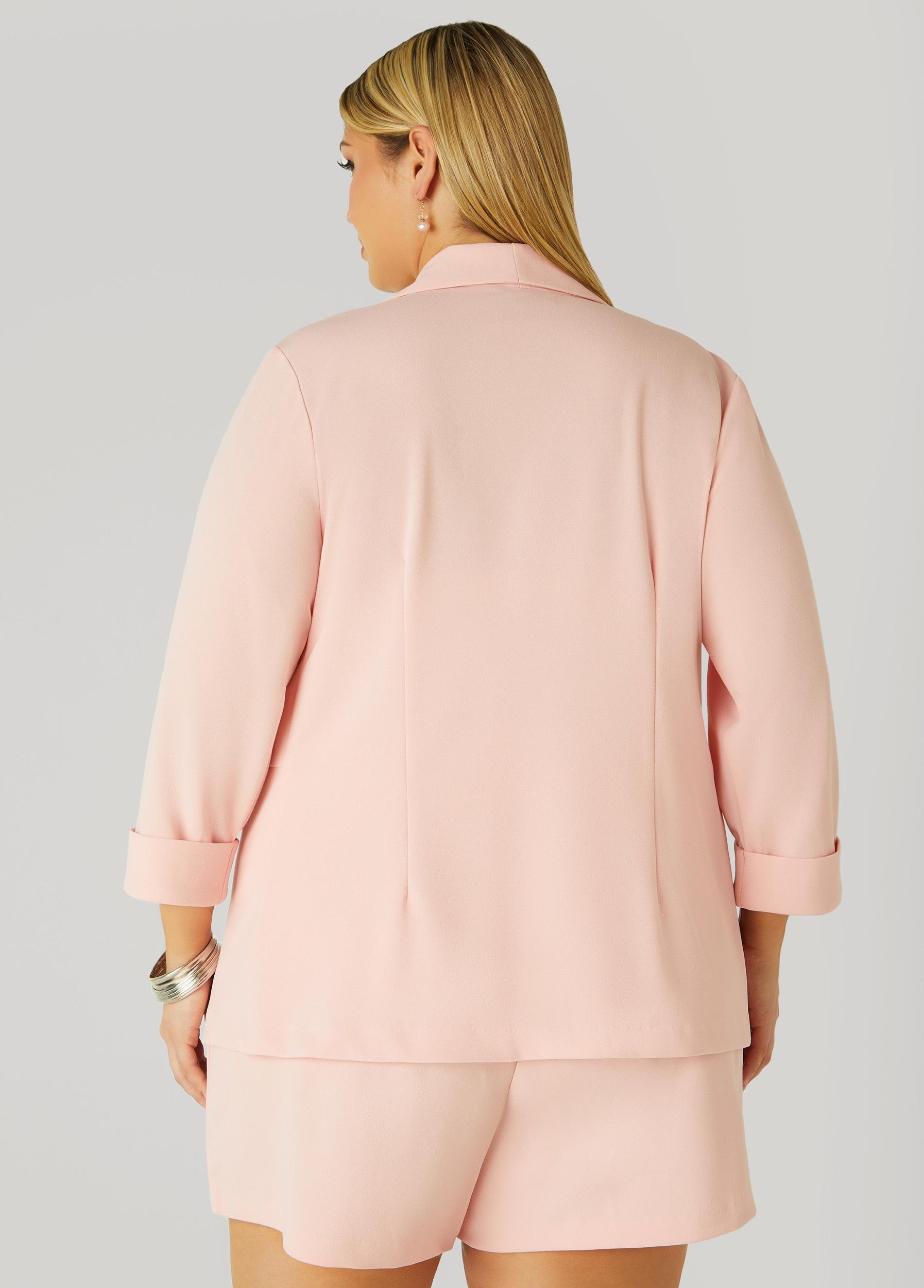 Cuffed Open Front Blazer Product Image