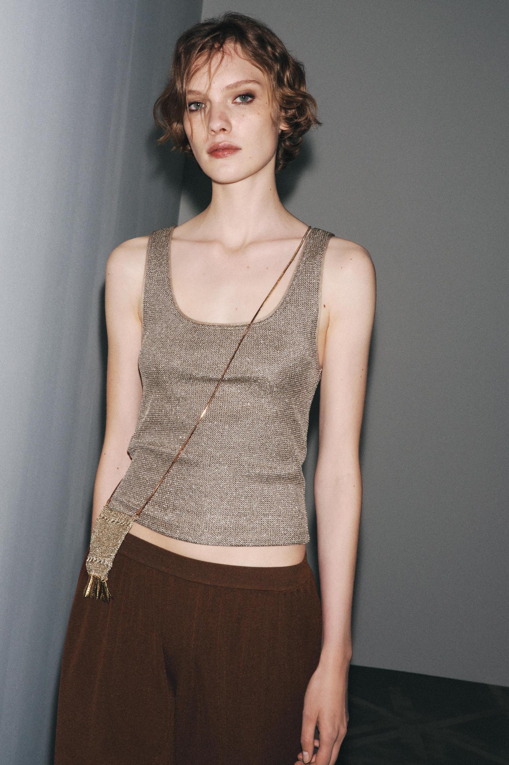 TEXTURED TOP WITH METALLIC THREAD Product Image