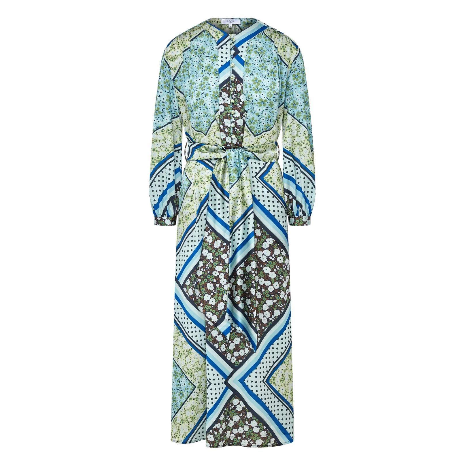 Alida Green Scarf Print Maxi Dress Product Image