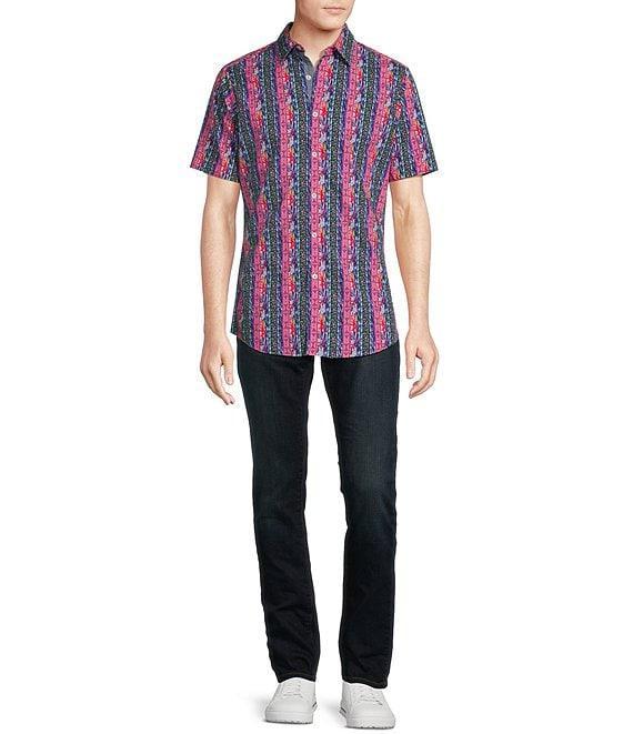 Cremieux Premium Denim Multi Color Pattern Stretch Short-Sleeve Woven Shirt Product Image