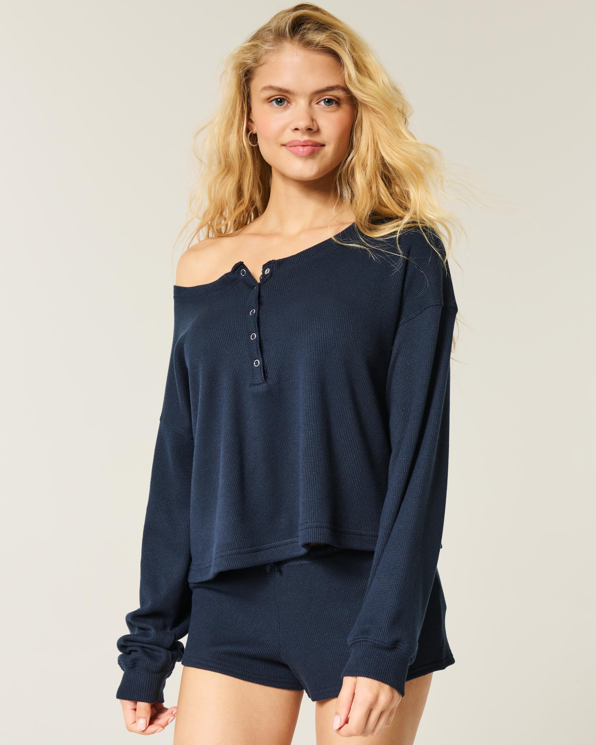 Gilly Hicks Waffle Off-the-Shoulder Henley Product Image