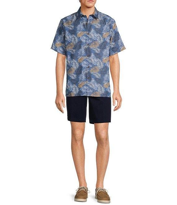 Roundtree & Yorke Big & Tall Short Sleeve Leaf Print Sport Shirt Product Image