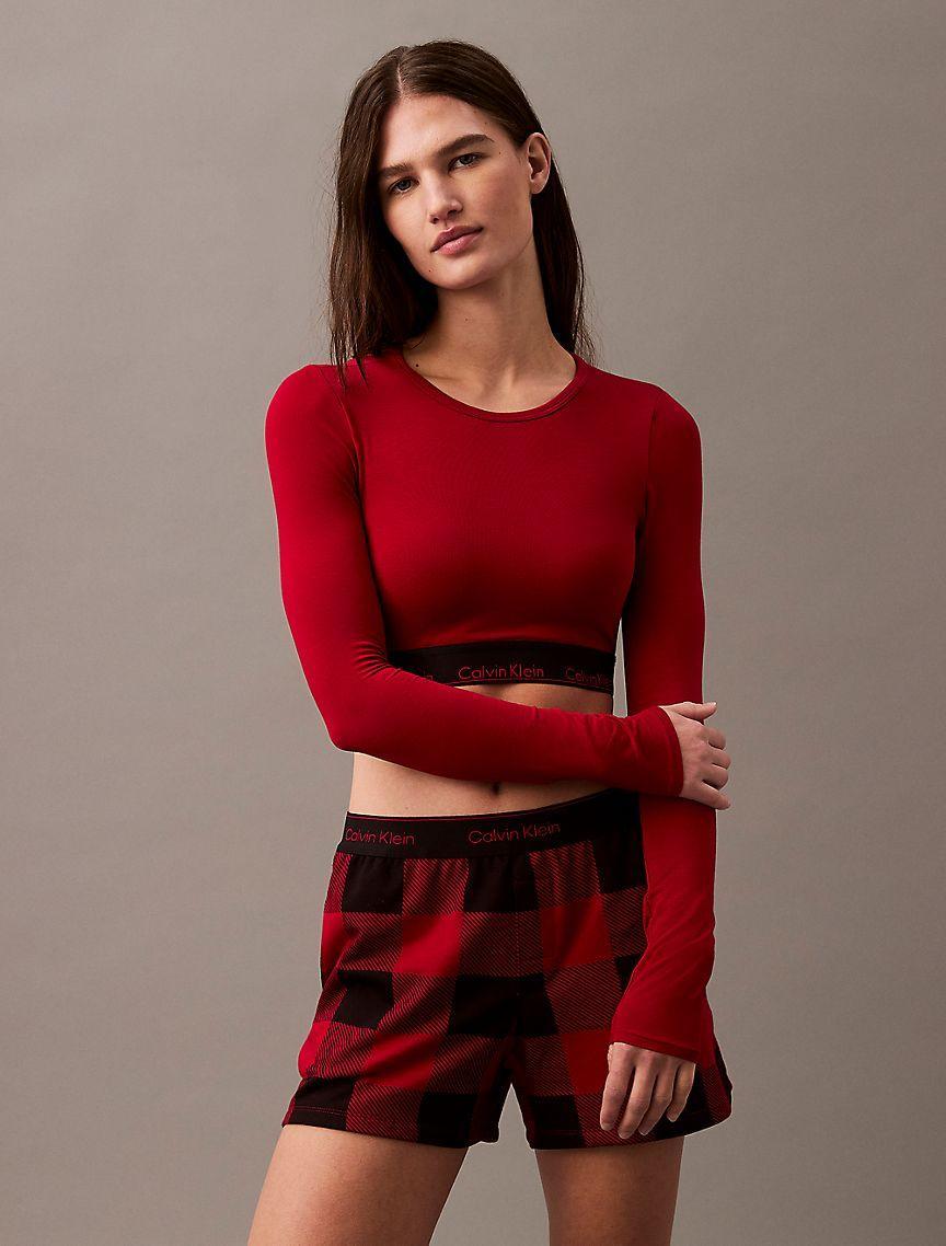 Icon Cotton Modal Lightly Lined Long Sleeve Bralette Product Image