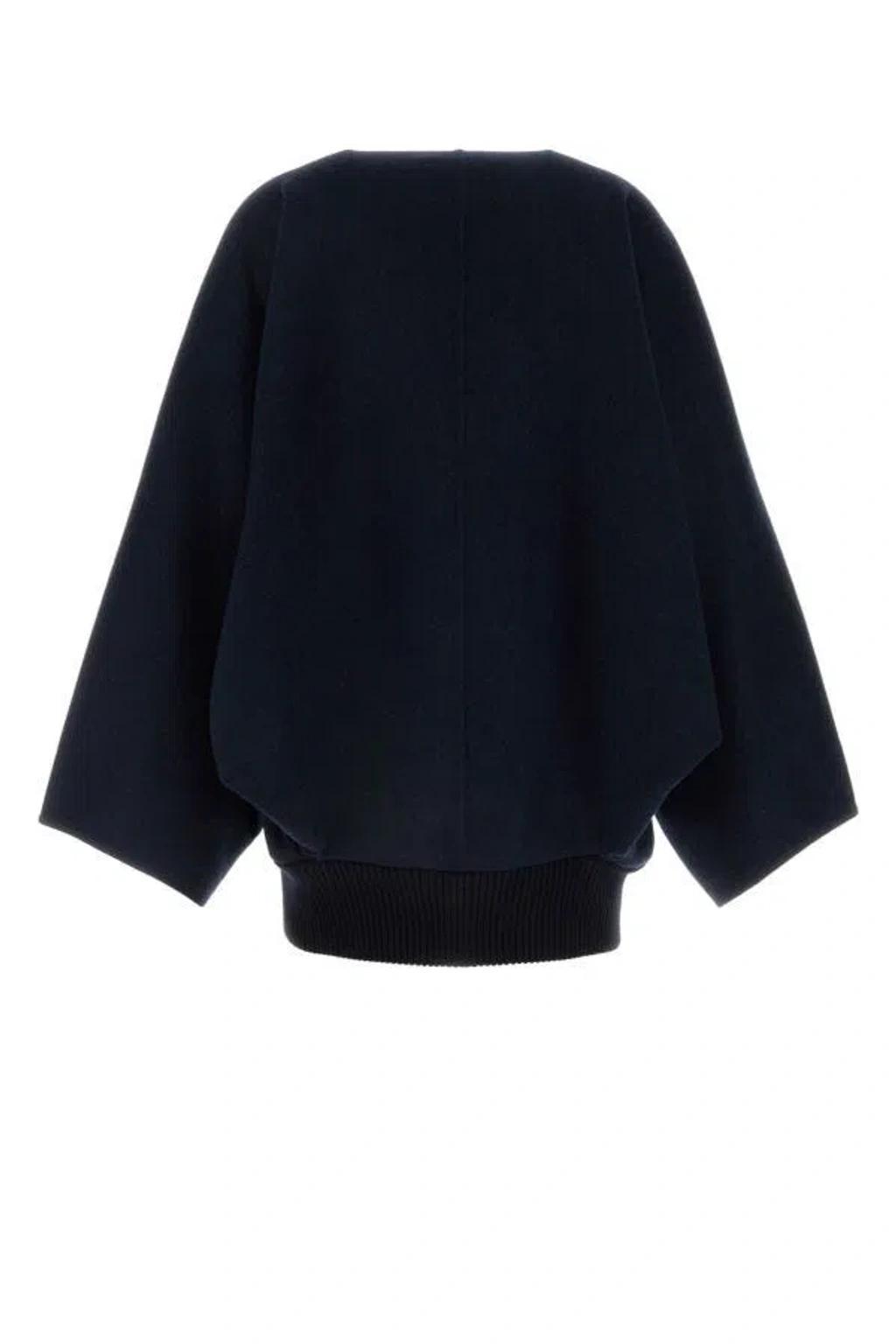 MAX MARA Women Navy Blue Cashemre Zenone Bomber Jacket Product Image