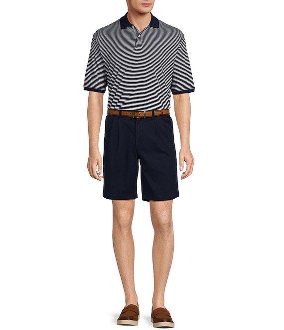 Roundtree & Yorke Big & Tall The Cloud Short Classic Fit 9#double; Pleated Washed Chino Shorts Product Image