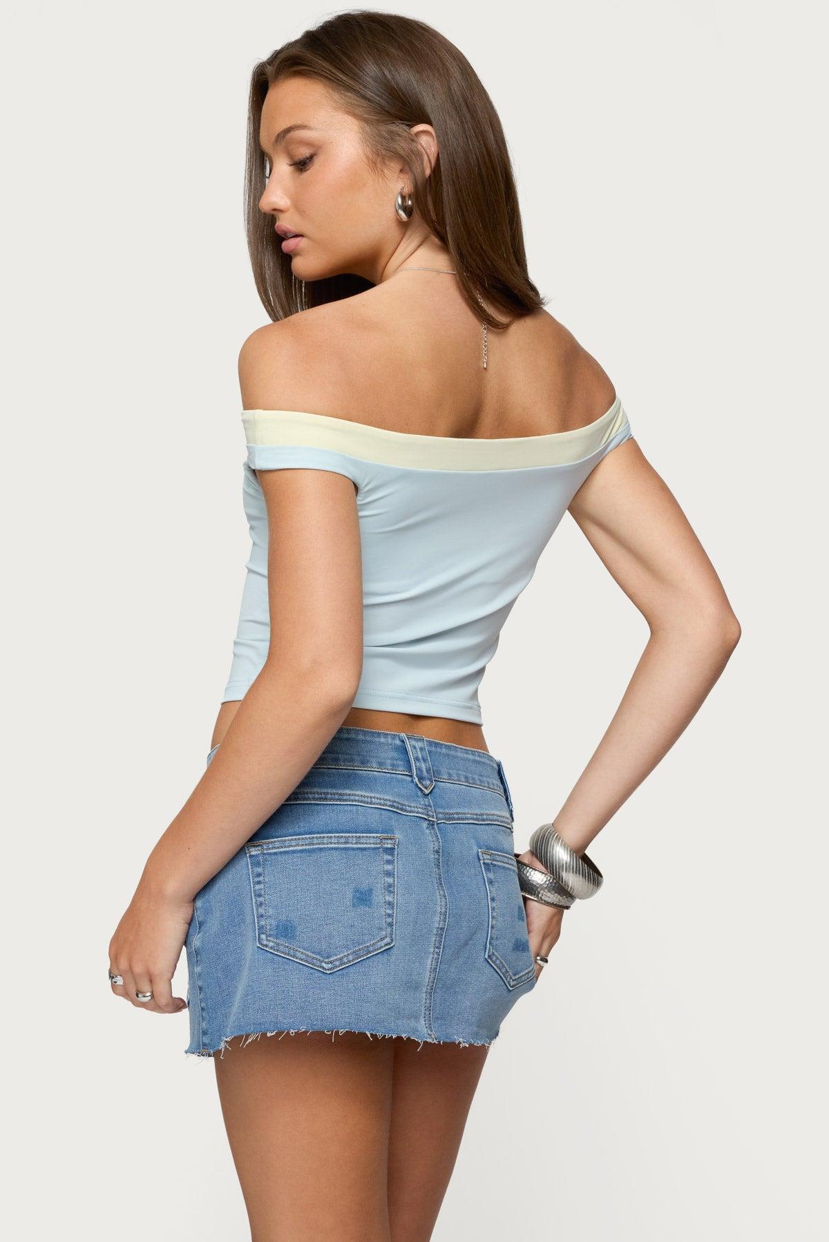 Strada Contrast Off Shoulder Top Product Image