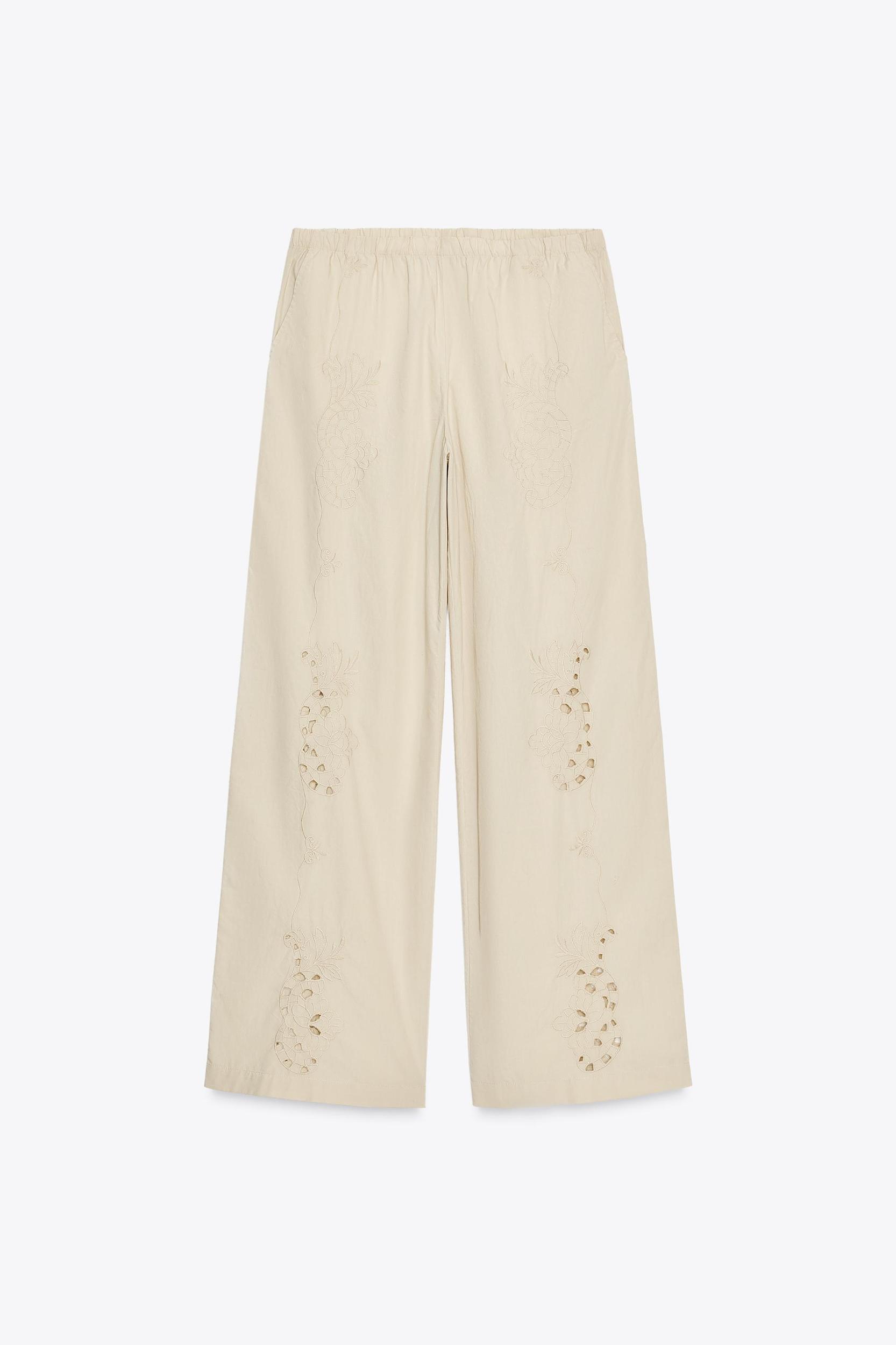EMBROIDERED PAJAMA PANTS Product Image