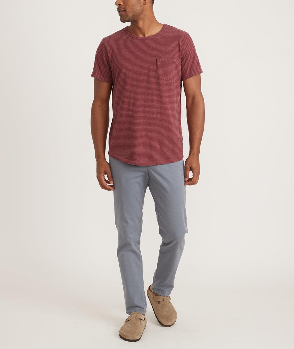 Saddle Hem Pocket Tee in Oxblood Red Product Image