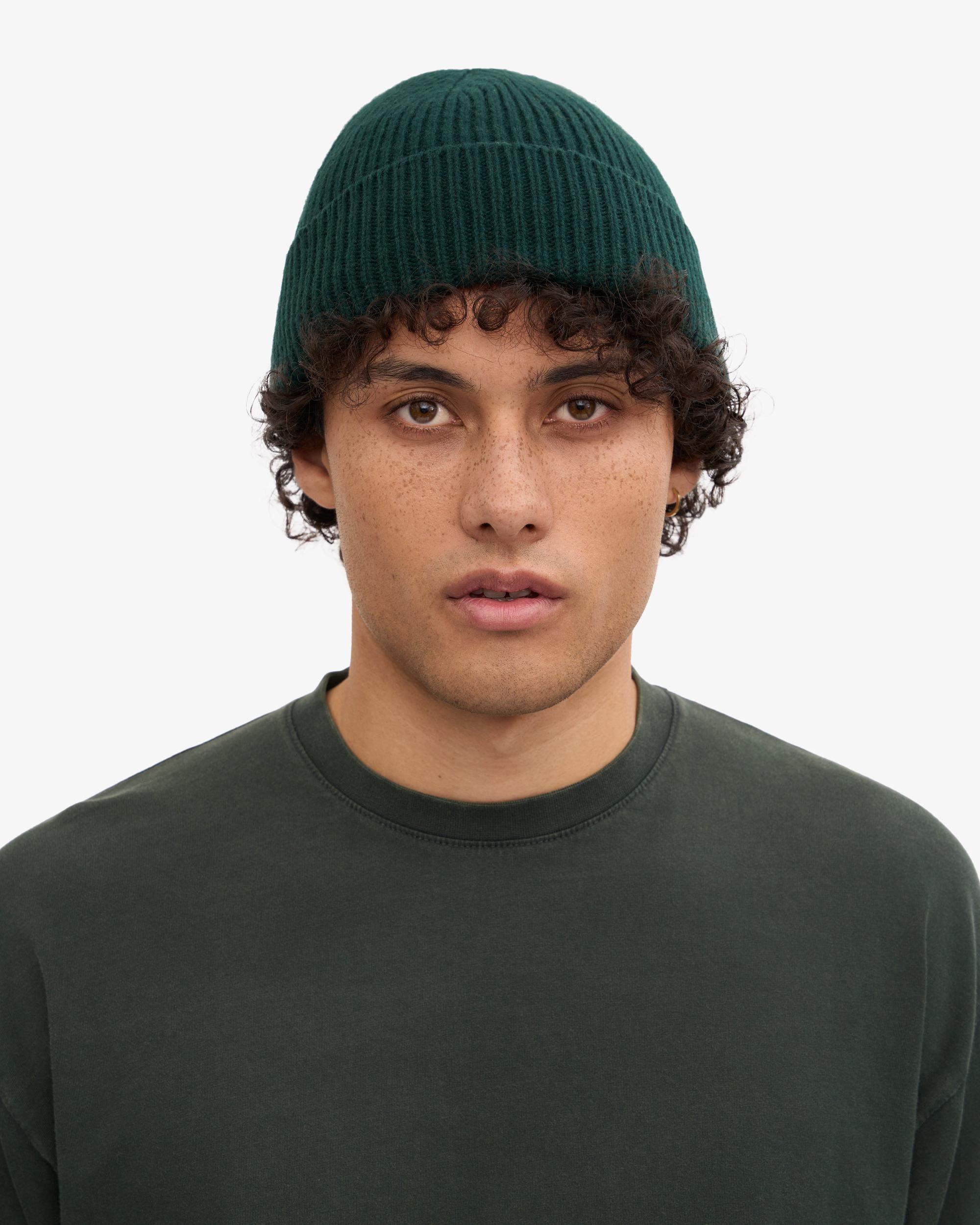 Merino Wool Beanie - Emerald Green Product Image
