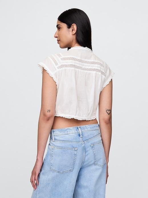 Ruffle Pintuck Crop Top Product Image