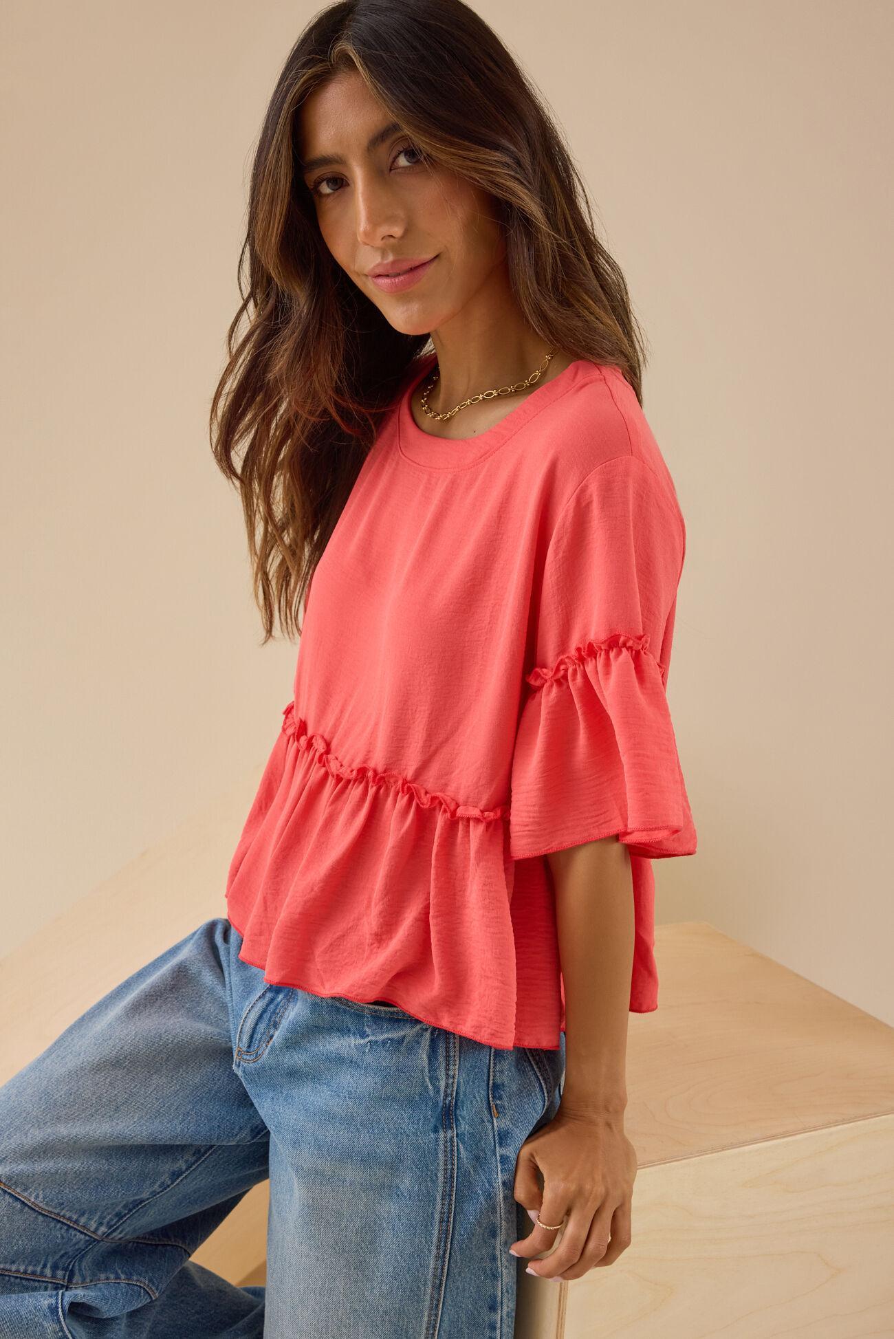 Lori Ruffle Sleeve Top Product Image