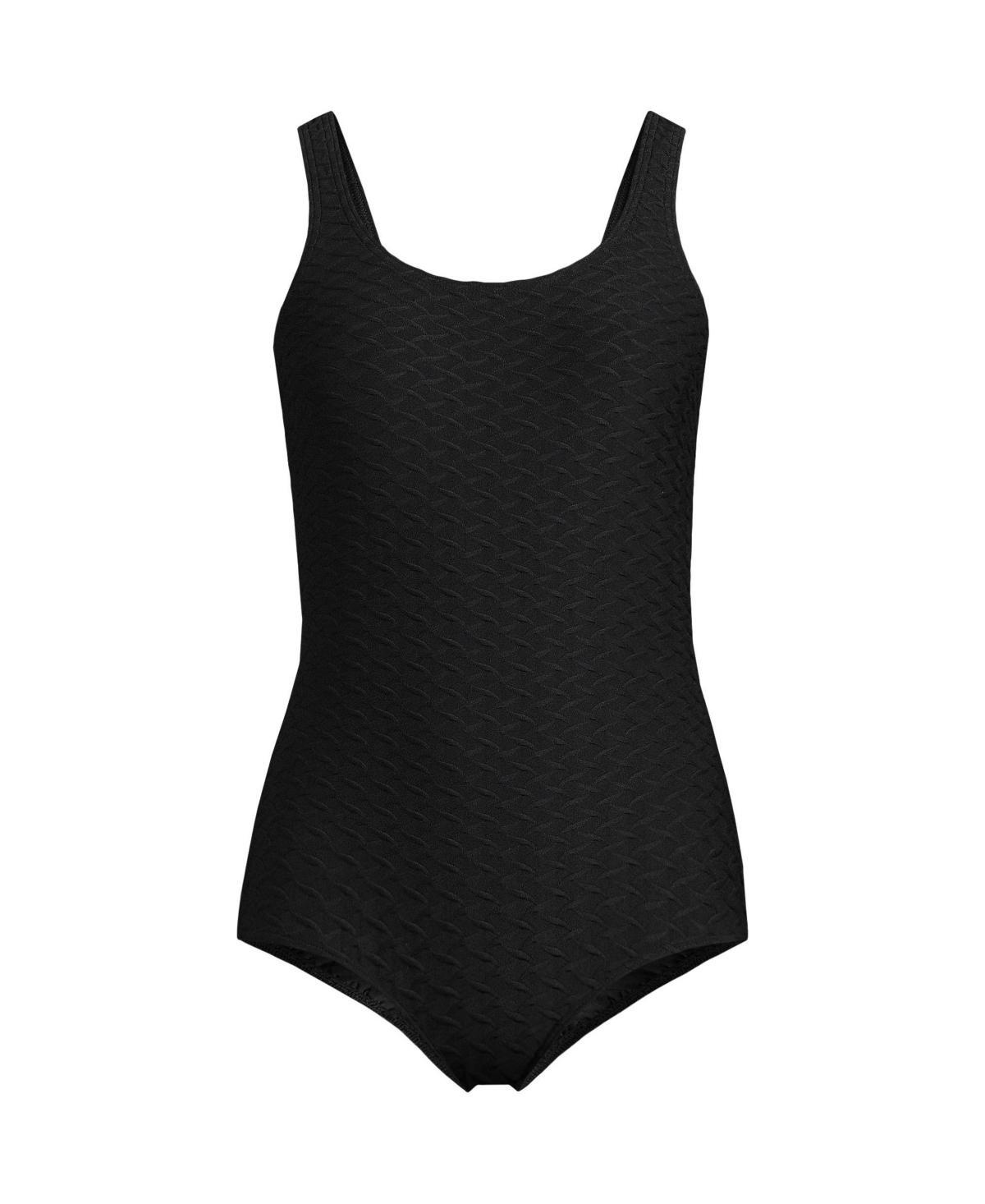 Womens Lands End Scoop Neck Tugless One-Piece Swimsuit Product Image