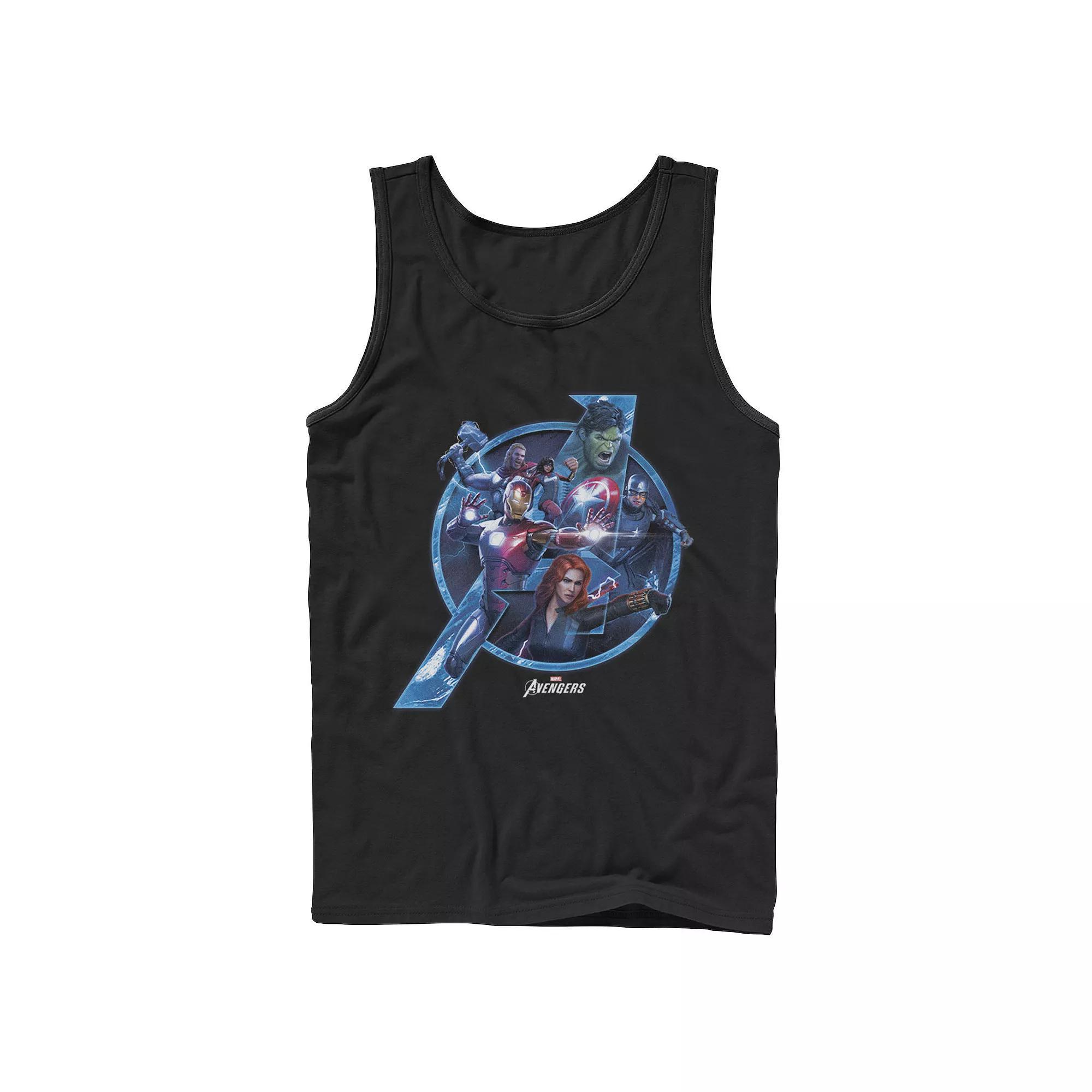 Men's Marvel The Avengers Heroes Filled Logo Graphic Tank, Size: XL, Black Product Image